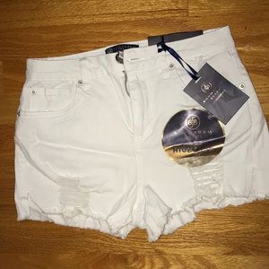 White Ripped Jean Shorts